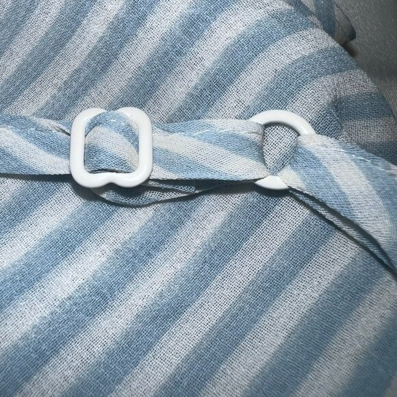 Guess Julia Babydoll Dress, Baby Blue/White Stripe Guess Julia Minidress, size 6 - Picture 3 of 6